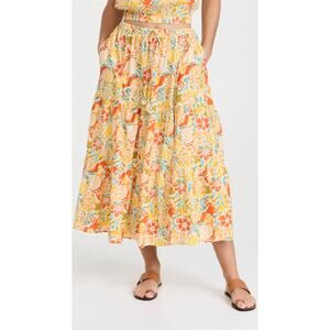 Velvet Floral Yellow Mariel Size S Skirt